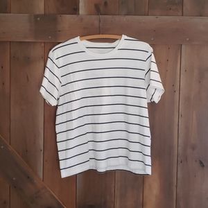 Blue and white striped L.L. Bean tshirt
